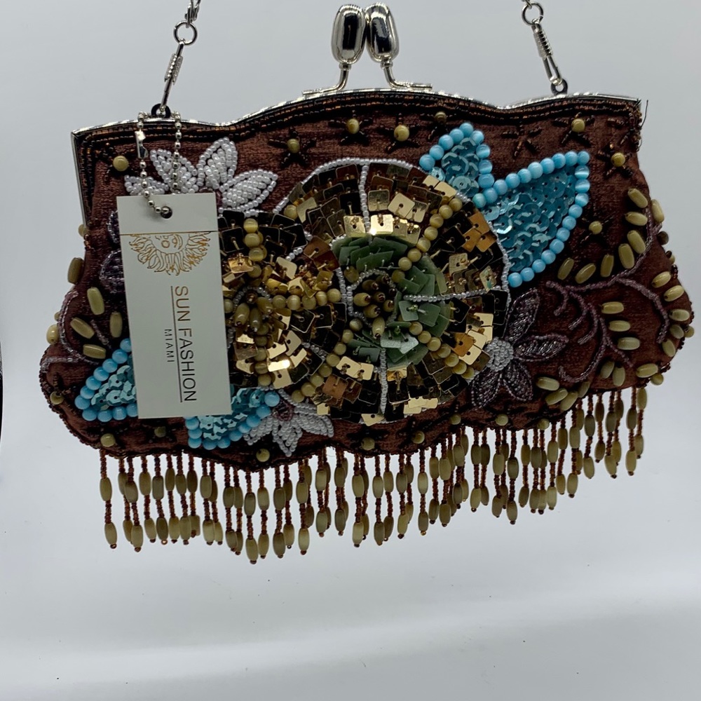 🤩 New 2 straps Beaded & Sequined Evening Bag